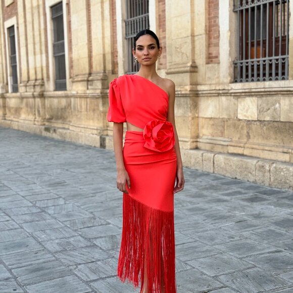 5 ⭐️ NWT Elegant Sexy White Fringe Cut Out Shoulder Dress  @The King Kouture XL - Picture 10 of 16